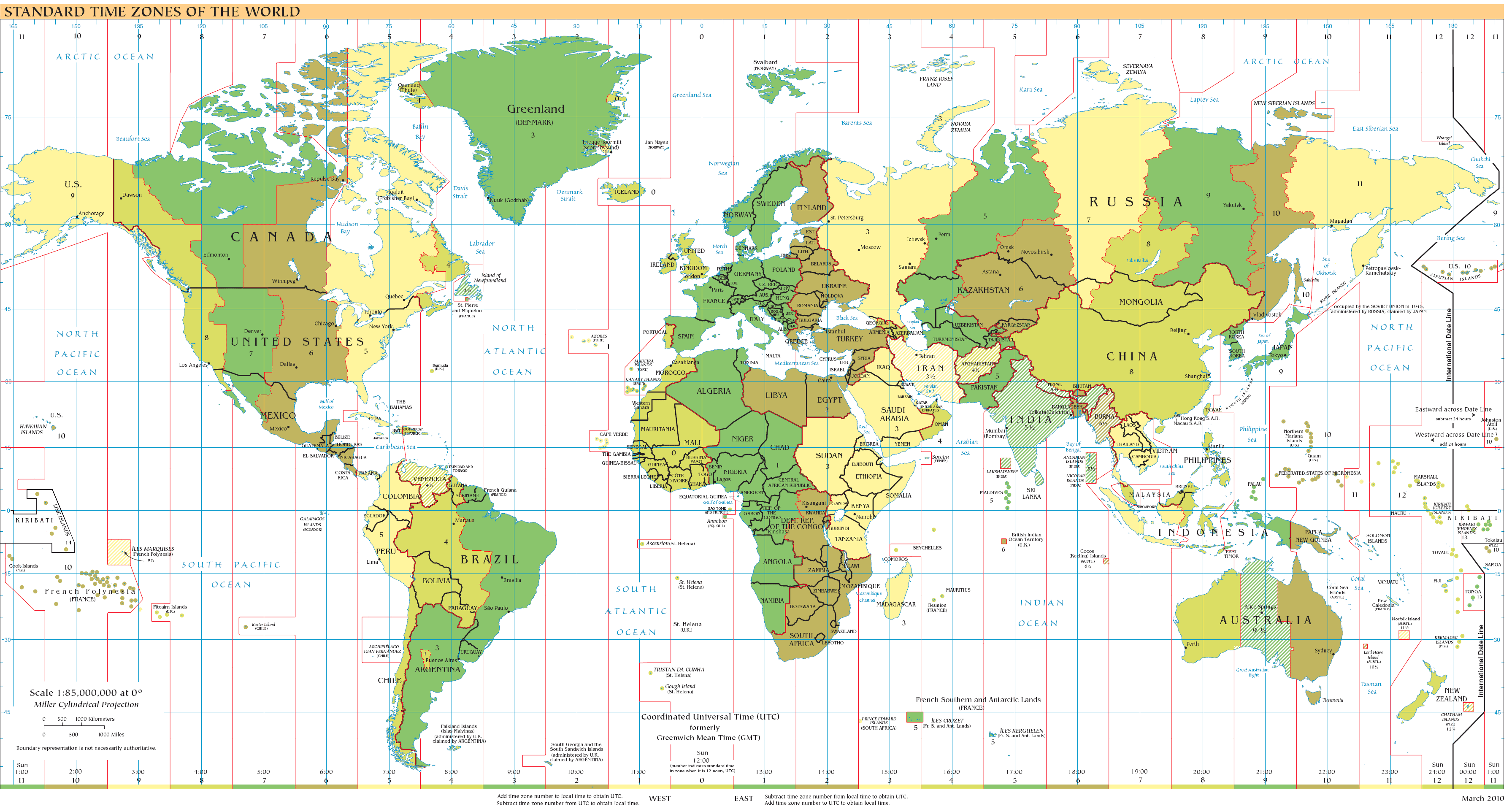 World time zone map